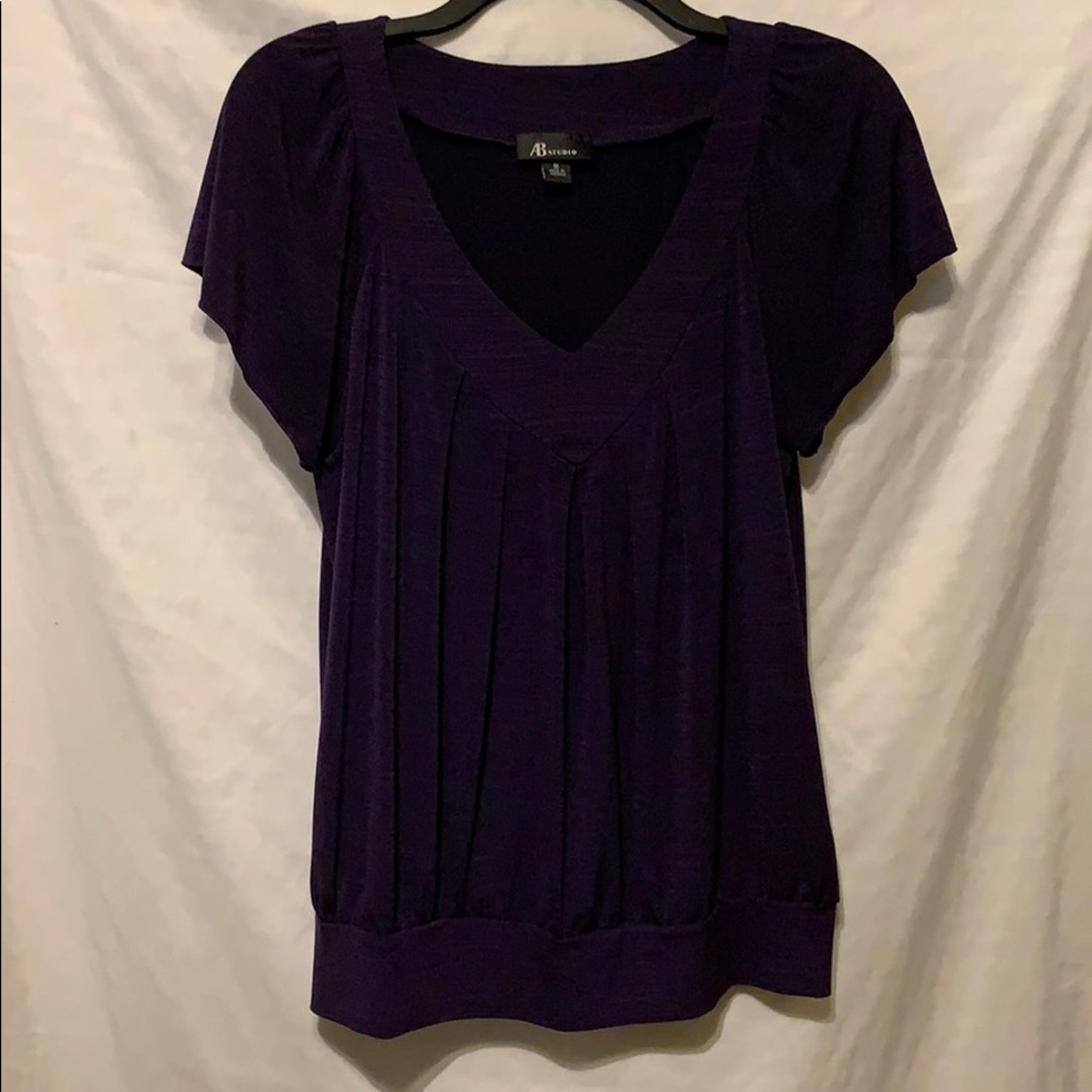 AB Studio Top, Dark Purple, Size Medium